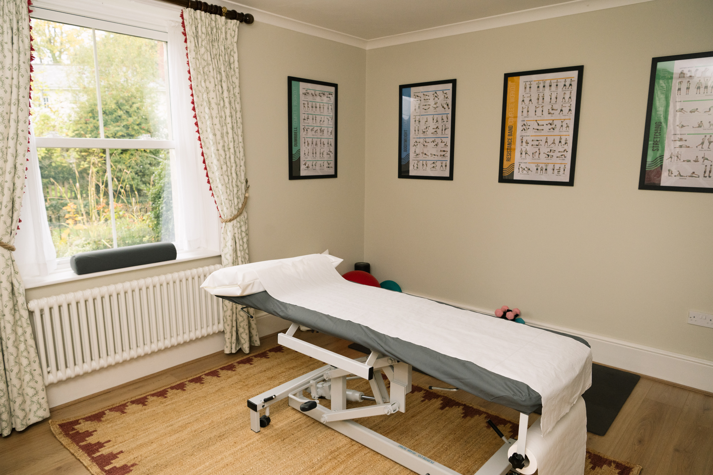 Interior of studio with treatment bed =